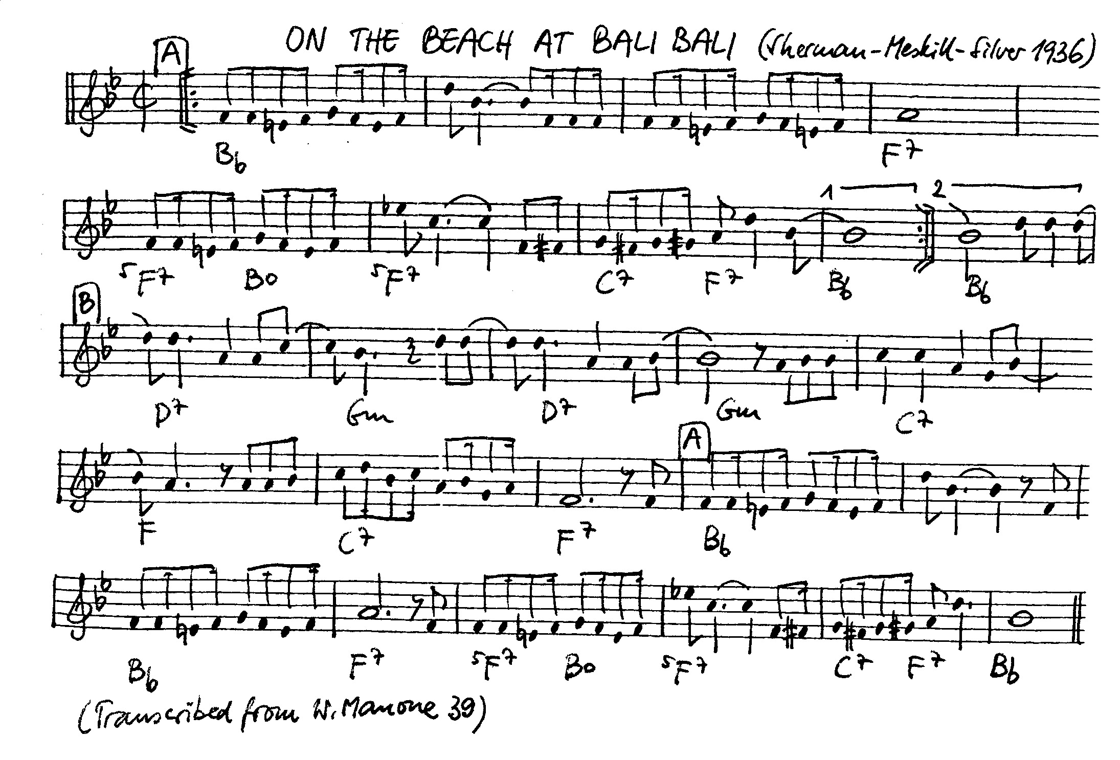 on the beach of bali bali leadsheet – book us for your next 20s or gatsby event